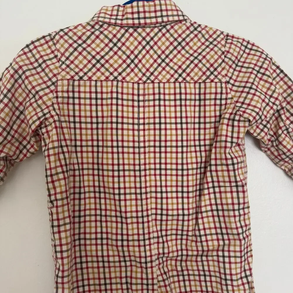 Baby Gap Plaid Romper featuring Button Down Collar